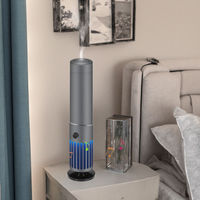 Nouveautés Diffuseur d'huiles essentielles électrique en métal 2-en-1 de 150 ml, contrôlé par application, pour usage hôtelier, sans eau, avec haut-parleur musical et lumière LED