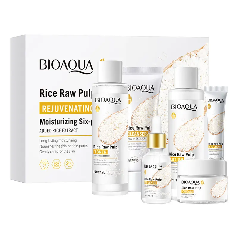 Rice Raw Pulp Rejuvenating Moisturizing Cream Skincare 6-piece Kit Face Serum Eye Anti Aging Skin Care Set