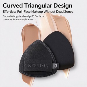 Juego de Esponjas de Maquillaje Negras, 2 Piezas, Forma de Triángulo y Lágrima, para Base de Maquillaje, Uso en Seco y Húmedo, con Estuche - Product Image 4
