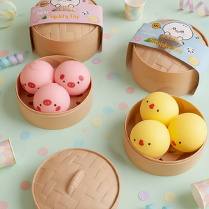 <b>Squishy</b> Toys for Kids Taba Mochi Food Dumpling Toy Rubber TPR Stress Relief Anxiety Relief Bulk Individual Packages - Product Image 2