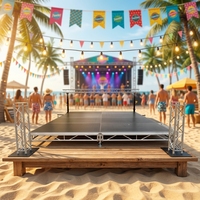 Scène modulaire portable tout-terrain en alliage d'aluminium pour mariages et concerts, plateforme de scène pour événements intérieurs/extérieurs, montage rapide