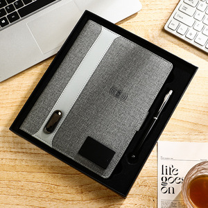 Notebook di ricarica multifunzione note per riunioni aziendali a fogli mobili A5 logo aziendale fisso Power Bank di archiviazione Wireless - Product Image 5