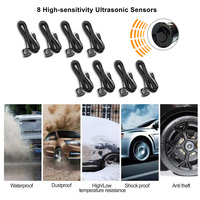 Radar de recul de voiture LCD, pour voiture, système de capteurs de stationnement, 8 capteurs, vente en gros,
