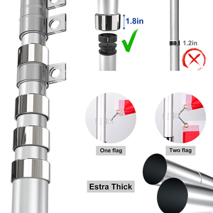 Cột Cờ Trắng Ngoài Trời Chất Liệu Nhôm Cột Cờ Ống Lồng Cho Cờ - Product Image 3