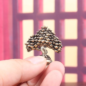 ต้นไม้เงินทองเหลือง 1 ชิ้น ต้นไม้แห่งความมั่งคั่ง ความเจริญรุ่งเรือง รูปปั้นทองคำแท่ง งานฝีมือทองแดง ของตกแต่งบ้านสไตล์วินเทจ - Product Image 1