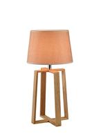 Lampe de table en bois de style nordique minimaliste moderne avec abat-jour en tissu conique pour chambre à coucher, chevet, salon
