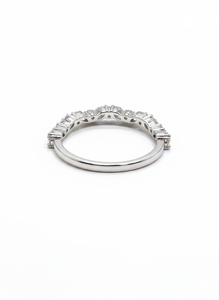 Half <b>Eternity</b> Diamond Band <b>Ring</b> Natural & Lab Grown Diamonds 925 <b>Silver</b> / 10KT 14KT 18KT White Gold Finished <b>Ring</b> - Product Image 2