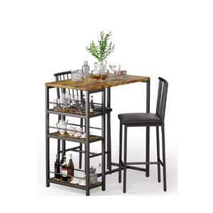 Tavolo da pranzo di alta qualità per 2 <span class=keywords><strong>con</strong></span> 2 sedie e una panca di stoccaggio piccolo tavolo da cucina <span class=keywords><strong>con</strong></span> portabottiglie - Product Image 6