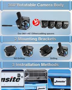 Rythme AHD 1080P caméra de recul de voiture Super Vision nocturne 170 ° grand Angle IP69K étanche 360 ° rotatif Multi voiture aide à l'inversion - Product Image 6