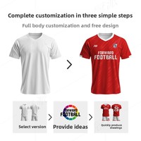 Jersey Sepak Bola Cetak Digital Seluruh Badan Custom Cepat Kering Sublimasi Kain Polyester Bernapas Lintas Negara Musim Panas Pendek