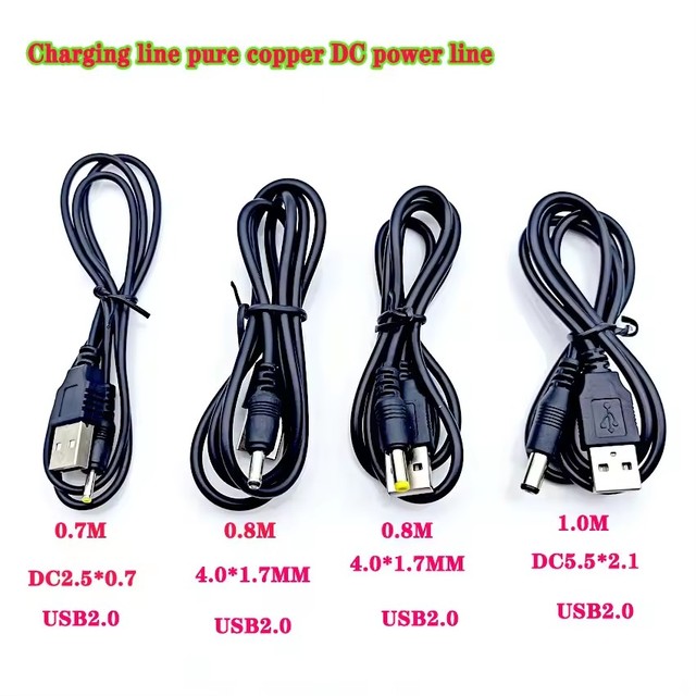 USB Port to 2.5*0.7mm 3.5*1.35mm 4.0*1.7mm 5.5*2.1mm 5V DC Barrel Jack Power Cable Connector