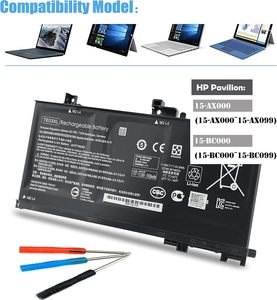 การเปลี่ยนแบตเตอรี่แล็ปท็อป TE03XL สำหรับ HP Pavilion <span class=keywords><strong>15</strong></span> <span class=keywords><strong>Omen</strong></span> <span class=keywords><strong>15</strong></span>-BC015TX <span class=keywords><strong>15</strong></span>-BC000 <span class=keywords><strong>15</strong></span>-AX033DX <span class=keywords><strong>15</strong></span>-AX000 Series โน๊ตบุ๊ค849910-850 - Product Image 3