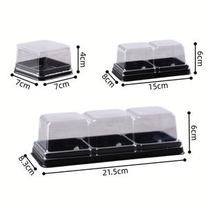 Boîte d'emballage carrée jetable pour desserts, pains et gâteaux de lune avec couvercles transparents en plastique – Vente en gros - Product Image 4