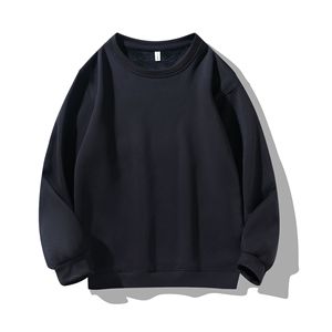 Sweat-shirt unisexe à col rond et épaules tombantes, doublé polaire, coupe ample, pour jeunes, automne-hiver, kaki, noir, rouge, bleu, gris, marron, marine - Product Image 4