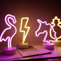 Lampe de table LED néon à succès, signe « Flamant rose », décoration de chambre d'hôtel, décoration de fête, lumière néon