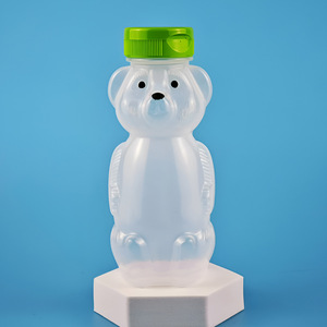 Botella de jugo espesada transparente en forma de oso creativo, taza bonita para niños de 1L para té de la leche, agua, jabón líquido, sellado de tapa de rosca de 400ml - Product Image 3