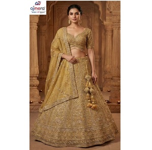 Lehenga de mariée moderne et élégant pour femmes, tenue de fête indienne brodée, séchage rapide, réversible, robe de créateur - Product Image 1