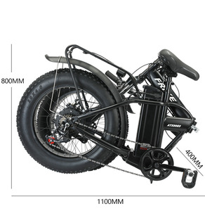 Bicicleta Eléctrica Plegable con Llantas Gruesas de 20*4 Pulgadas, Motor en la Rueda Trasera, Batería de Litio, Frenos de Disco Dobles, para Montaña, Nieve y Terreno Todoterreno - Product Image 4