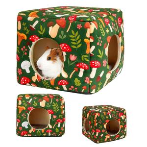 Cama Pequeña para Hámster o Cobaya, de Esponja Gruesa, Diseño Rectangular con Estampado, Lavable, Cómoda, de Lujo para Invierno - Product Image 1