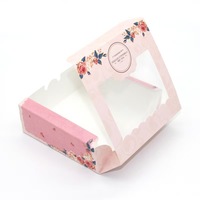 Boîte en carton personnalisée avec fenêtre de présentation pour sushis, macarons, biscuits, mochi, desserts, gâteaux, emballage cadeau pour pâtisserie