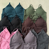 Nueva Tendencia: Top Deportivo sin Costuras para Mujer, de Secado Rápido, Transpirable, con Cuello en V, para Yoga, Running, Entrenamiento, Sexy, Espalda Descubierta, para Gimnasio y Fitness