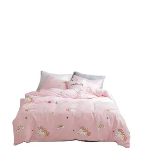 100% 棉床上用品套装新植物设计家庭200TC斜纹棉质儿童床上用品套装