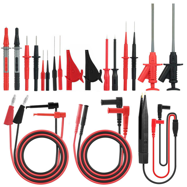 Digital Multimeter Leads with Alligator Clips Replaceable Probes Tips Accessories Kit Electronic Test Leads Kit for DMM