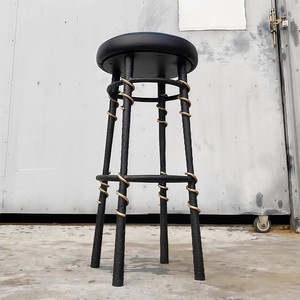 Tabouret <span class=keywords><strong>de</strong></span> <span class=keywords><strong>bar</strong></span> en métal contemporain américain, noir, <span class=keywords><strong>chaise</strong></span> haute <span class=keywords><strong>de</strong></span> comptoir, siège souple, écologique, pour la maison, le <span class=keywords><strong>bar</strong></span>, l'îlot <span class=keywords><strong>de</strong></span> cuisine, le salon - Product Image 3