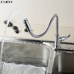 CYEN Kitchen <strong>Faucet</strong> with Pull Down <strong>Sprayer</strong> Pull Out Spring Sink <strong>Faucets</strong> Dual Function for Farmhouse Camper Laundry <strong>Utility</strong> - Product Image 3