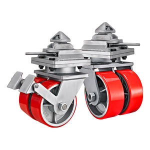 6/8/10/12 polegadas extra pesado núcleo de ferro fundido vermelho pu duplo rodízio recipiente rodas - Product Image 1