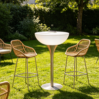 Table de bar LED moderne à haut plateau, rechargeable et illuminée, pour discothèque, salon, salle de banquet, mesa de bar iluminada