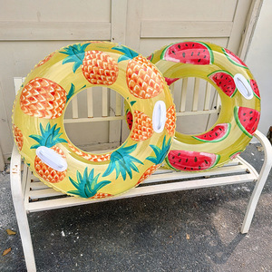 ห่วงยางว่ายน้ำพิมพ์ลายผลไม้ แตงโม สตรอว์เบอร์รี สับปะรด เชอร์รี สำหรับผู้ใหญ่ ใช้ได้ทั้งชายและหญิง ทำจาก PVC หนา 0.18 มม. - Product Image 3