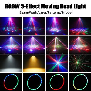Projecteur de scène LED rotatif à 6 bras 100W, laser <span class=keywords><strong>RGB</strong></span>, stroboscope DMX512, affichage 4 chiffres, lecture automatique/activation sonore pour discothèque - Product Image 4