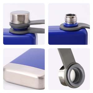 Botella de Bolsillo Metálica Personalizada con Logotipo, 8oz, para Viajes y Camping, Venta al por Mayor, Acero Inoxidable, Plana y Cuadrada, para Licor, Whisky y Alcohol - Product Image 2