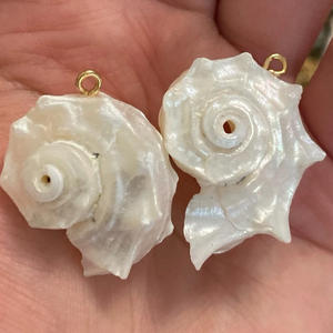 36*27mm kerang alami putih liontin Keong ukuran besar bentuk hewan perhiasan gaya klasik untuk DIY kalung aksesoris anting-anting - Product Image 5