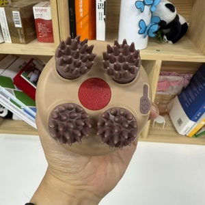 Masseur de tête tendance en silicone, outils de massage du cuir chevelu, spa capillaire, masseur de tête électrique avec lumière rouge - Product Image 4