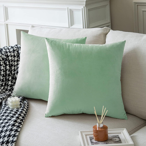 أريكة منزلية مزخرفة بنقشة زهور هندسية منقوشة بنقشة نعناع ، غطاء وسادة أخضر مربع الشكل - Product Image 6