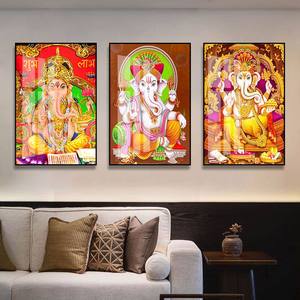 <span class=keywords><strong>Peinture</strong></span> <span class=keywords><strong>d</strong></span>écorative Thangka, Ganesh, tête <span class=keywords><strong>d</strong></span>'éléphant, dieu, <span class=keywords><strong>peinture</strong></span> suspendue sur toile, cadre en alliage <span class=keywords><strong>d</strong></span>'aluminium, utilisation en intérieur, dieu éléphant thaïlandais - Product Image 2