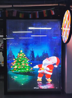 Écran LED HD polychrome p3.91 transparent de location Vitrine de Noël Écrans d'affichage LED transparents et flexibles pour magasin