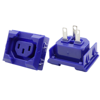 Prise PDU industrielle C13 à verrouillage anti-déconnexion, bleue, 3 broches, borne de soudage, adaptée aux rallonges électriques industrielles