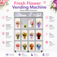 Distributeur automatique de fleurs à écran tactile de 21,5 pouces, réfrigéré, 10 compartiments, machine de vente de bouquets frais