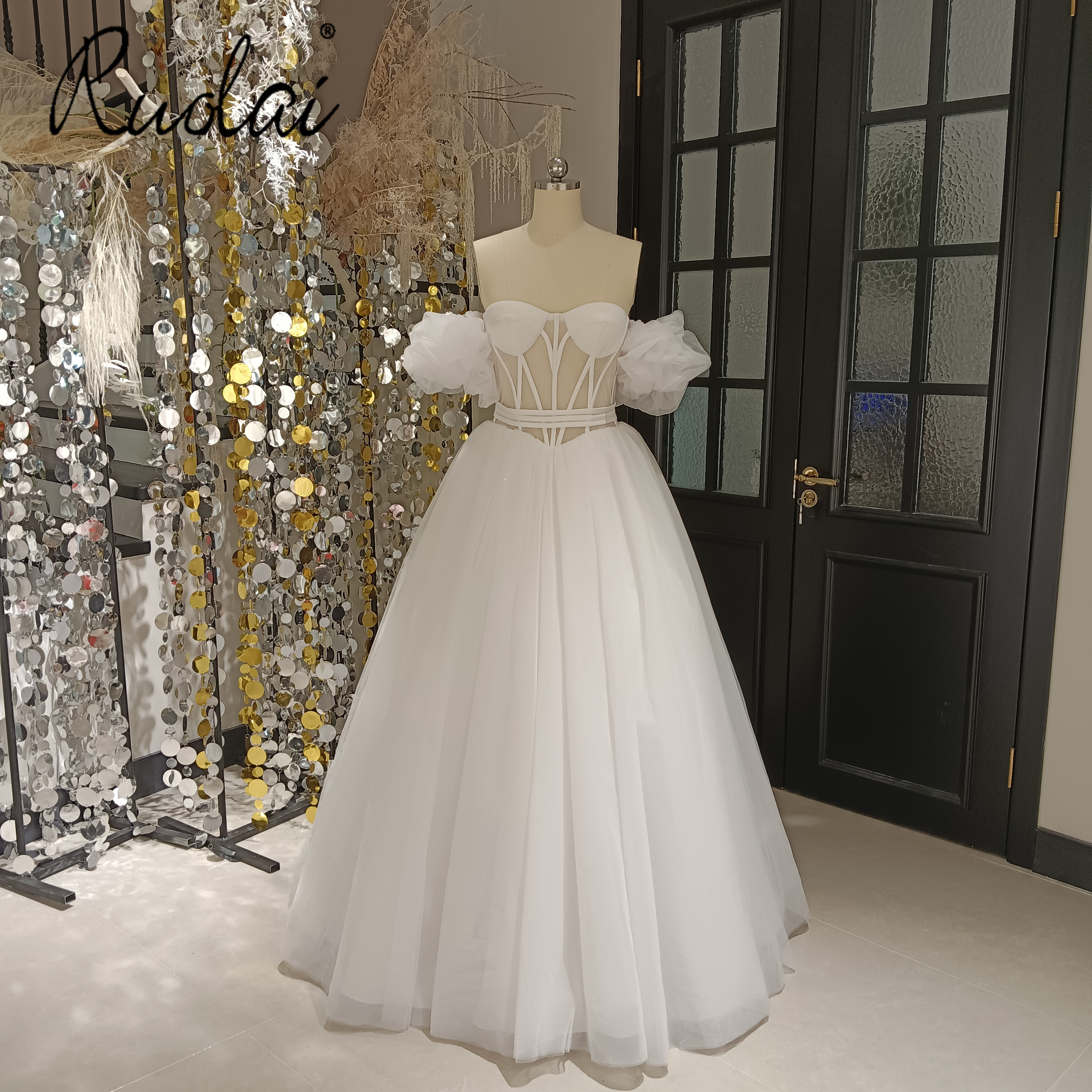 open lace back dress Princess Tulle Lace Wedding Dress | JESSICA COUTURE