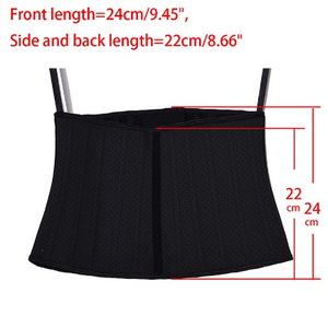 Corset de compression noir prêt à porter de 24 cm avec 25 baleines, fermeture à crochets réglable 30174-24cm-62 11Hook - Product Image 1
