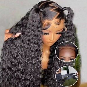 Pelucas de Cabello Humano Brasileño con Encaje Frontal, Ondulado al Agua, Rizado, de 30 y 32 Pulgadas, HD, con Cutícula Alineada, para Mujeres Negras - Product Image 4