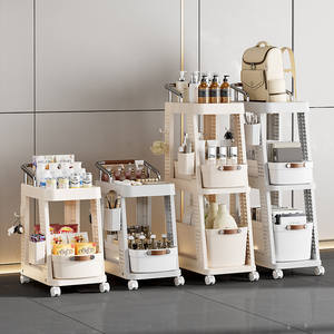 ชั้นวางของแบบหลายชั้นใต้โต๊ะทำงาน YHYP แบบรถเข็น มีล้อ สำหรับเก็บกระเป๋าเป้ หนังสือ ใช้ในบ้าน ห้องนอน ห้องอ่านหนังสือ - Product Image 5