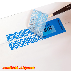 Оптовые красные защитные наклейки PET Void Open с индивидуальным логотипом, пломбы с защитой от вскрытия, этикетки для защиты от подделок - Product Image 2