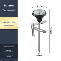 Thermomètre en acier inoxydable 304, thermomètre à sonde à clipser pour cafetière à filtre et tasse à latte art au lait