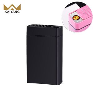 KY Creative Magic Toy Étui à cigarettes 20 pcs Usb Charge Coupe-vent Étui à cigarettes en métal avec briquet - Product Image 2