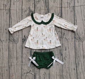 Conjunto de 2 Piezas de Ropa para Bebés y Niñas Pequeñas, Camiseta Túnica Informal Transpirable con Estampado de Patos Mallard, Estilo Bummie - Product Image 3