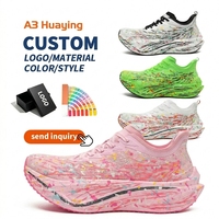 Chaussures de course unisexes à plaque de carbone pleine longueur, légères, respirantes, en mesh, pour marathon, entraînement sportif, avec logo personnalisé